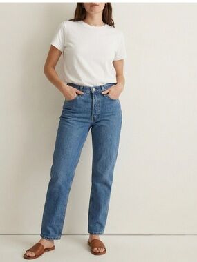 Everlane The Curvy 90s Cheeky Straight Jeans Size 28 Medium Wash Organic Cotton